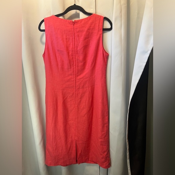 Sag Harbor Pink Sheath Linen Blend Midi Dress with Scoop Neck - Picture 5 of 8